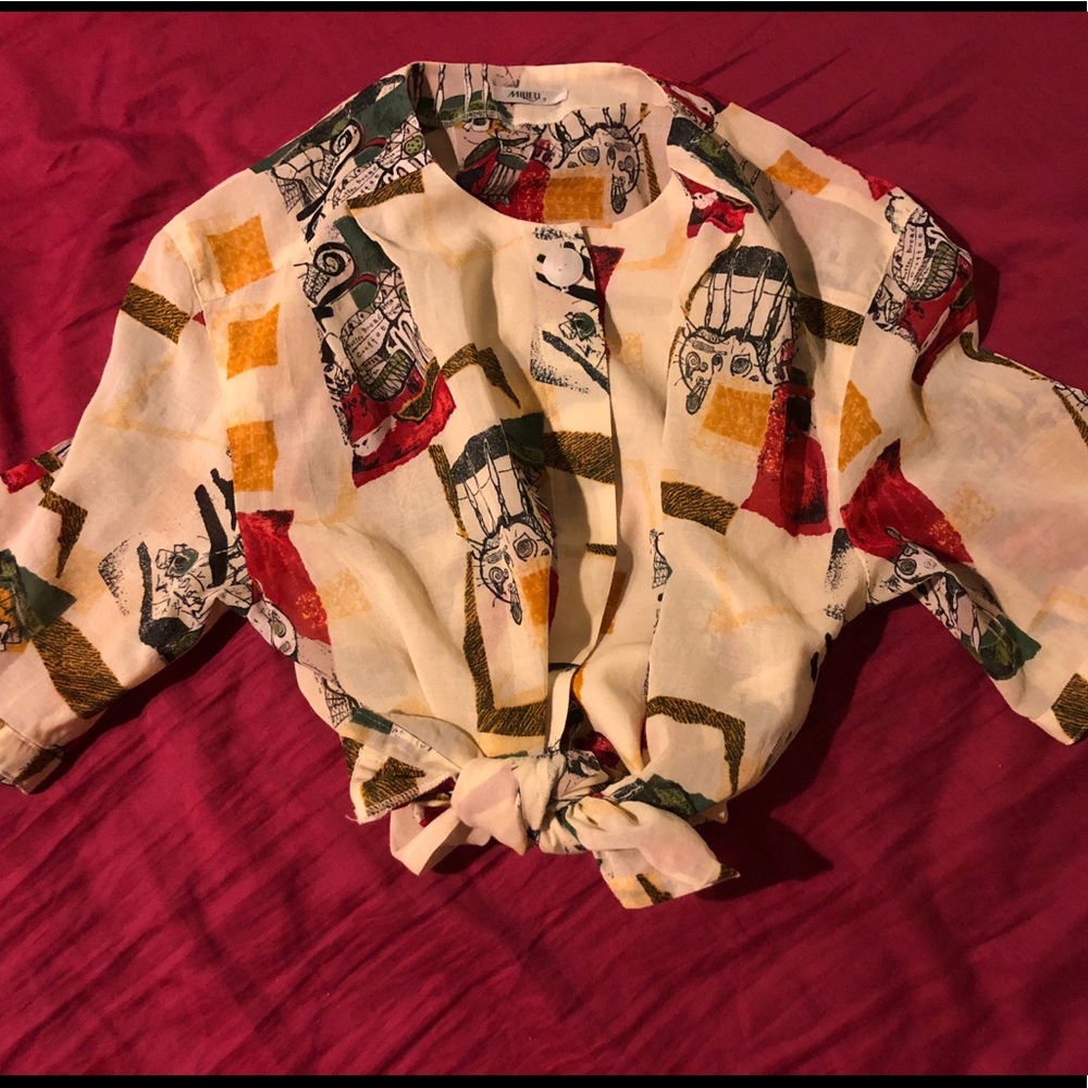 Vintage Sheer Pattered Top